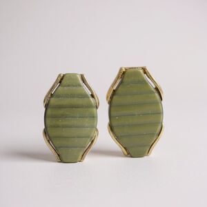 Vintage Olive Green Thermoset Earrings